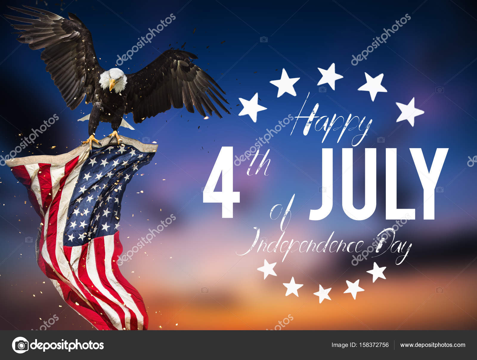 4th Of July Eagle Flying