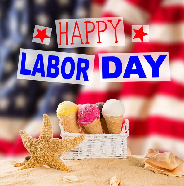 Labor day banner, patriotic background — Stock Photo, Image