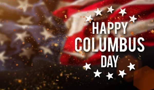Fröhlicher Kolumbus Tag Banner, patriotischer Hintergrund — Stockfoto