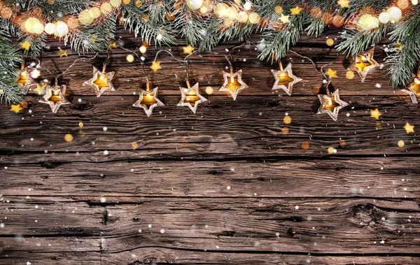 Christmas decoration on wooden background — Stock Photo, Image