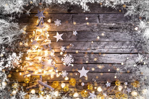 Décoration de Noël sur fond en bois — Photo