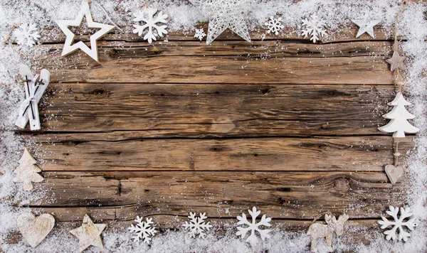 Dekoracja świąteczna na drewnianym tle — Zdjęcie stockowe