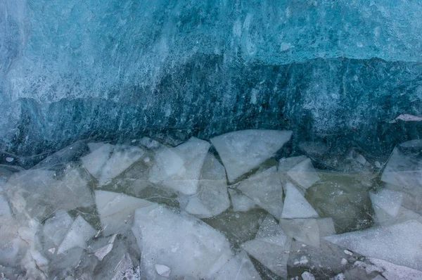Blaues Eis Textur, Winter Hintergrund, Textur der Eisfläche. — Stockfoto