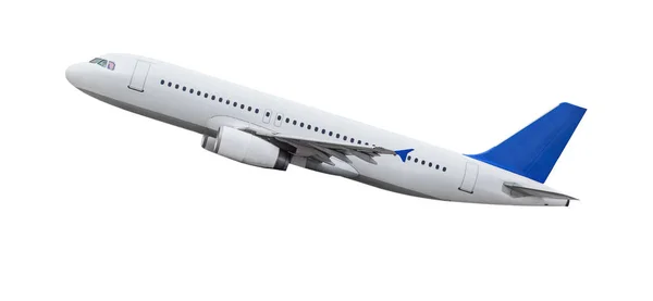 Repülőgép elszigetelt fehér háttér — Stock Fotó