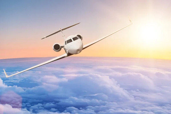 Commercial airplane flying above clouds. — Stock Photo, Image