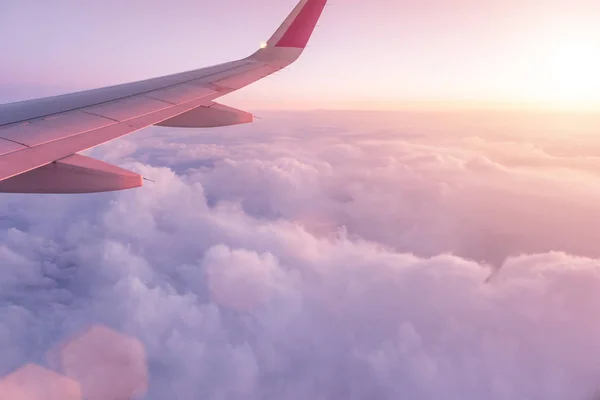 Sunset sky from the airplane window — Stock Photo, Image