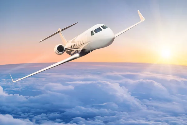 Commercial airplane flying above clouds. — Stock Photo, Image