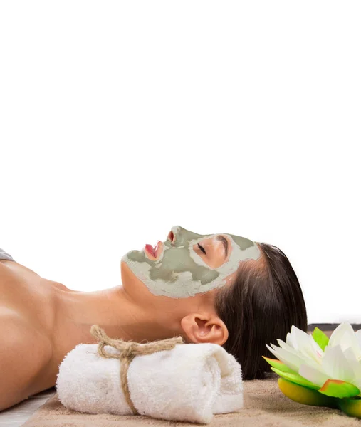 Young healthy woman with face mask. — Stock Photo, Image