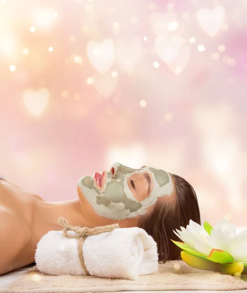 Young healthy woman with face mask. — Stock Photo, Image