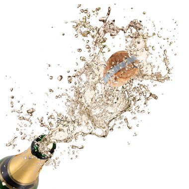 Şişe şampanya, yeni yıl 2019 kutlama teması.