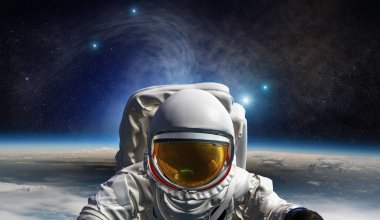 Evreni insan ırkı tarafından fethetme kavramı. Bu görüntünün elementleri NASA tarafından desteklenmektedir