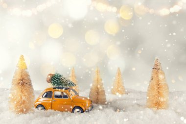 Noel eski araba modeli ile arka plan bulanık