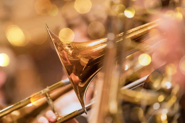 Trumpet section during a classical concert music — Stock Photo, Image