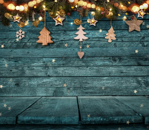 Karácsonyi dekoráció fa háttér — Stock Fotó