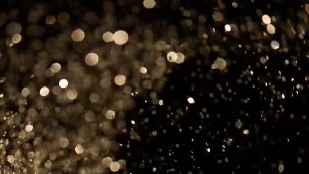 Soyut altın ışıklar parlak sanat arka planı 4k, süper yavaş çekim — Stok video