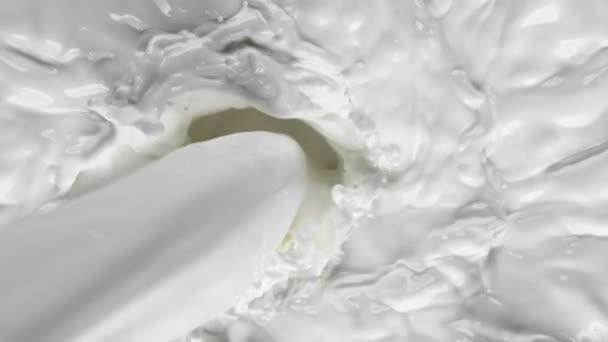 Super slow motion of milk cream — Stock Video