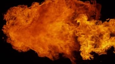 Yangın patlaması, yüksek hızlı kamerayla 1000fps 'de.,