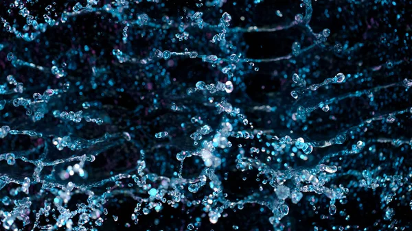 黒い背景に隔離された水のスプラッシュ — ストック写真