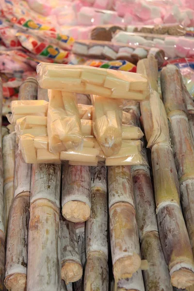 Сахарный тростник на продажу — стоковое фото