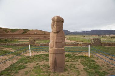 Ancient Stone Fraile Monolith in Tiwanaku clipart