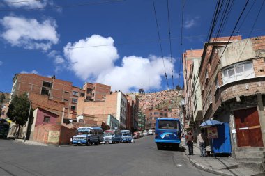La Paz insanlar ve taşıma ile panoramik