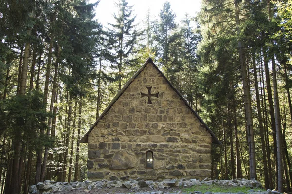 Små gamla kyrkan i en skog, Georgien — Stockfoto