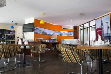 İç modern restoran açık büfe