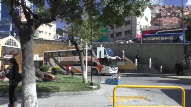 Bolivya, La Paz, 11 Şubat 2017 - varış merkezi otobüs için terminal, La Paz şehir, Bolivya, Güney Amerika otobüs istasyonu