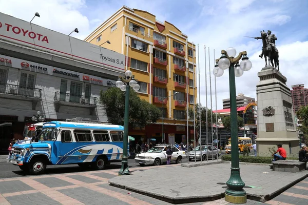 Bolivie Paz Fevrier 2017 Monument Simon Bolivar Dans Centre Paz — Photo