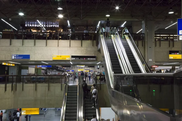 Brazil Sao Paulo February 2017 People Departure Area Guarulhos International Stock Photo