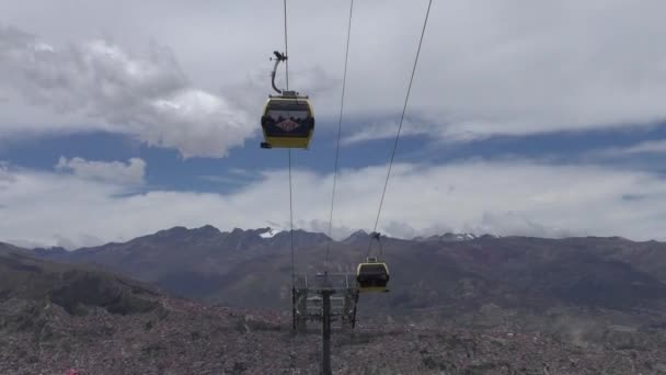 Bolivien Paz Februar 2017 Paz Luftaufnahme Mit Teleferico Seilbahn Transit — Stockvideo