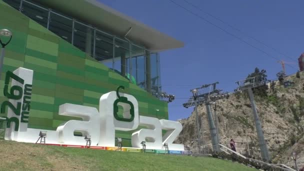 Boliwii Paz Lutego 2017 Zielona Linia Stacji Paz Teleferico Kabel — Wideo stockowe