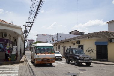 Bolivya, Santa Cruz De La Sierra, 19 Ocak 2017 - kamu taşıma Merkezi Santa Cruz De La Sierra, Bolivya'nın sokakta