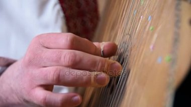 Bandura üzerinde oynayan adam
