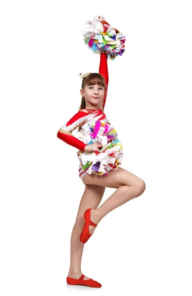 Cheerleading fille avec pompons — Photo