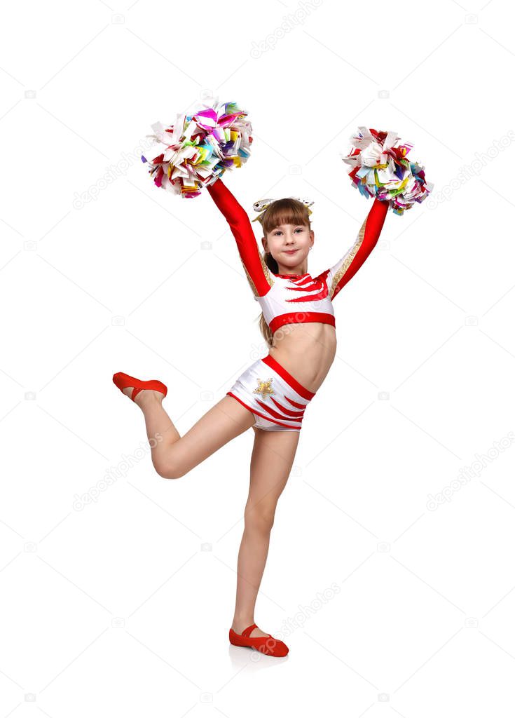 beautiful cheerleading girl with pom