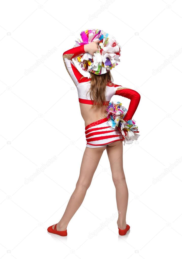 cheerleading girl with pompoms