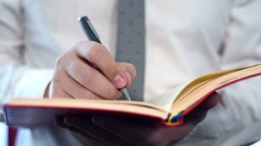 İşadamı yapım notları, ofis toplantı. İş kavramı