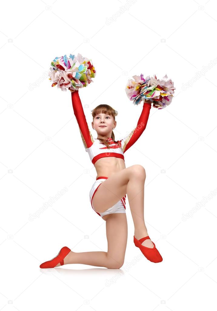 Young cheerleader girl