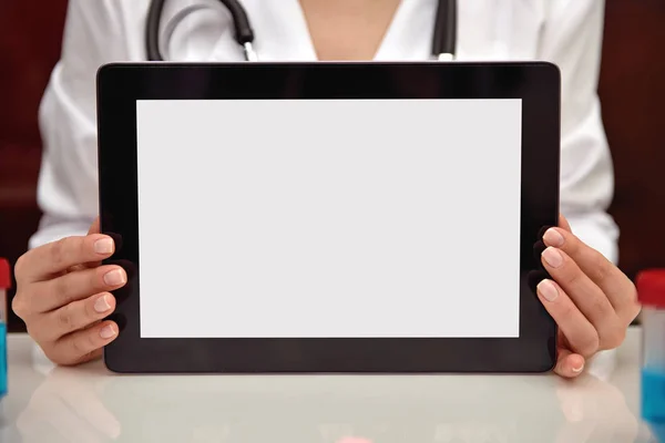 Scientist Showing Tablet — Stock Photo, Image