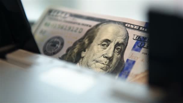 Rekenen Ons Dollars Cash Machine Tellen Financiële Bedrijfsconcept — Stockvideo