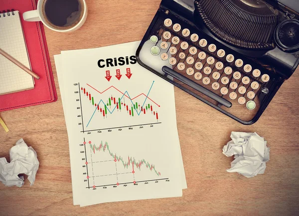 Schema Depressione Disegnato Foglio Carta Concetto Crisi Economica Finanziaria — Foto Stock