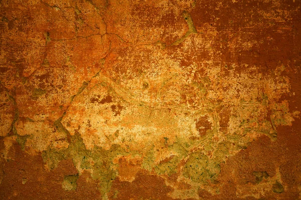 Eski beton doku. Rustik arka plan. Turuncu - kırmızı parlak duvar çatlaklar — Stok fotoğraf