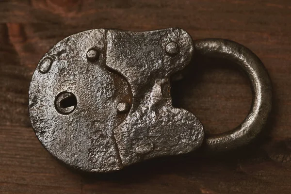 Eski sahte kilit el yapımı closeup, üstten görünüm