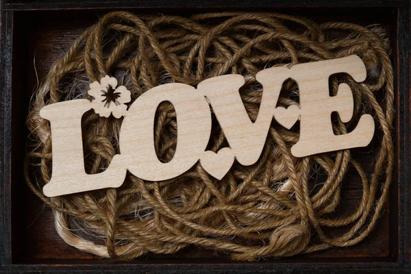 Mensaje de amor en la caja. Para las vacaciones de San Valentín — Foto de Stock