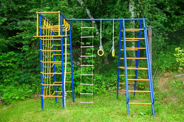 Children Playground Nature Outdoors Children Sports Equipment Ladder Horizontal Bar — Stock Photo, Image