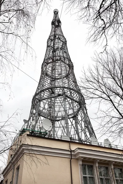 Big tower, TV and radio broadcasting. Shukhov\'s radio tower - groundbreaking for the XX century hyperboloid design. Built in 1920-1922 by the academician V. G. Shukhov.