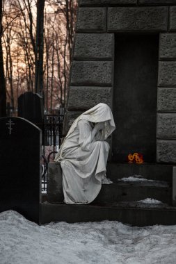 Moskova, Rusya - 8 Mar 2017: Alman cemetery(Vvedenskoye cemetery) Lefortovo Moskova bölgesinde tarihi bir mezarlıkta olduğunu
