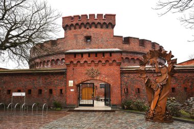 KALININGRAD, RUSSIA - MAR 20, 2017: Kaliningrad amber Museum. Tower of Der Dona. Part of the german defensive fortifications in the Konigsberg (1843-1859) clipart