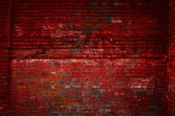 Red Brick Wall Free Space Vintage Brick Surface Old Grunge — Stock Photo, Image